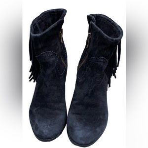 Sam Edelman black suede Paige fringe booties 5